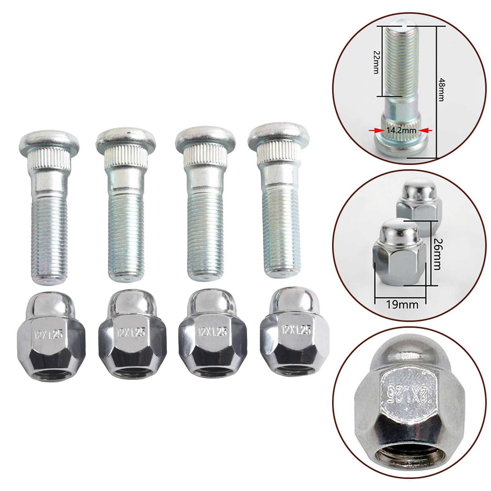 Car Accessories Wheel Hub Bolt Stud Car 28171AJ000 For Forester 2009- M12*1.25 Stud & Nut SET Wheel Hub Bolt