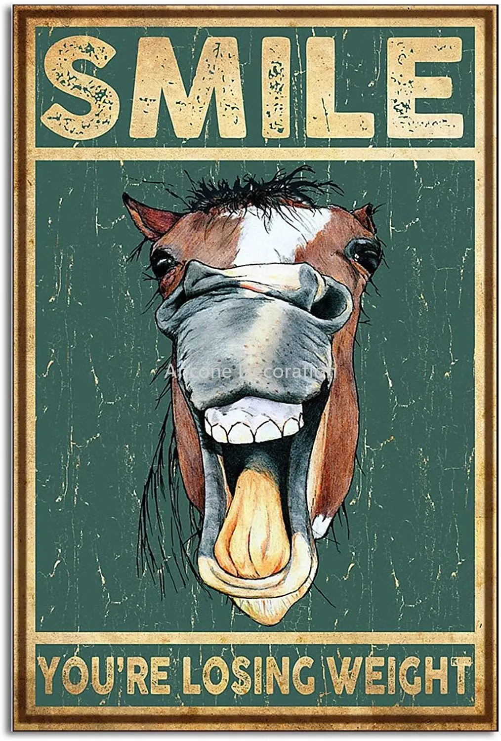 

Vintage Horse Smile You are Losing Weight Funny Bathroom Decor Retro Metal Tin Sign Vintage Sign for Home Coffee Wall Decor