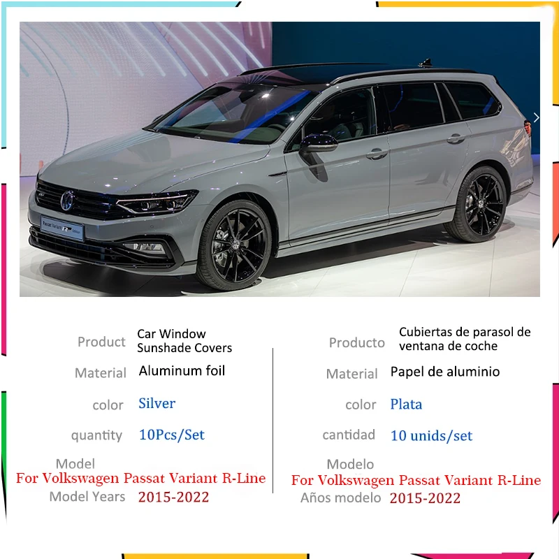 Auto Cover Outdoor Gemaakt voor VW Passat B8 Variant 2014-2019, Autohoezen, Auto Voorruit Cover, Stofdicht UV Bestand Reflecterende Strips Zijrits x109lkb109