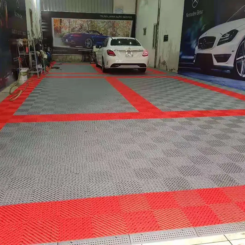 

Durable Event Floor Polypropylene Plastic Flooring Garage Tiles Interlocking Mats For Auto Detailing And 4s Car Wash Shop