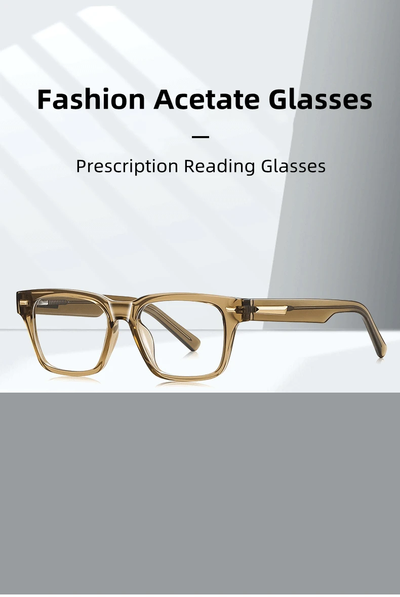 Mode Ultra-licht Plug-in Acetat Quadrat Männer Brillen Rahmen Blau Licht Blockieren Optische Verordnung Angepasst Lesebrille – Detail 2