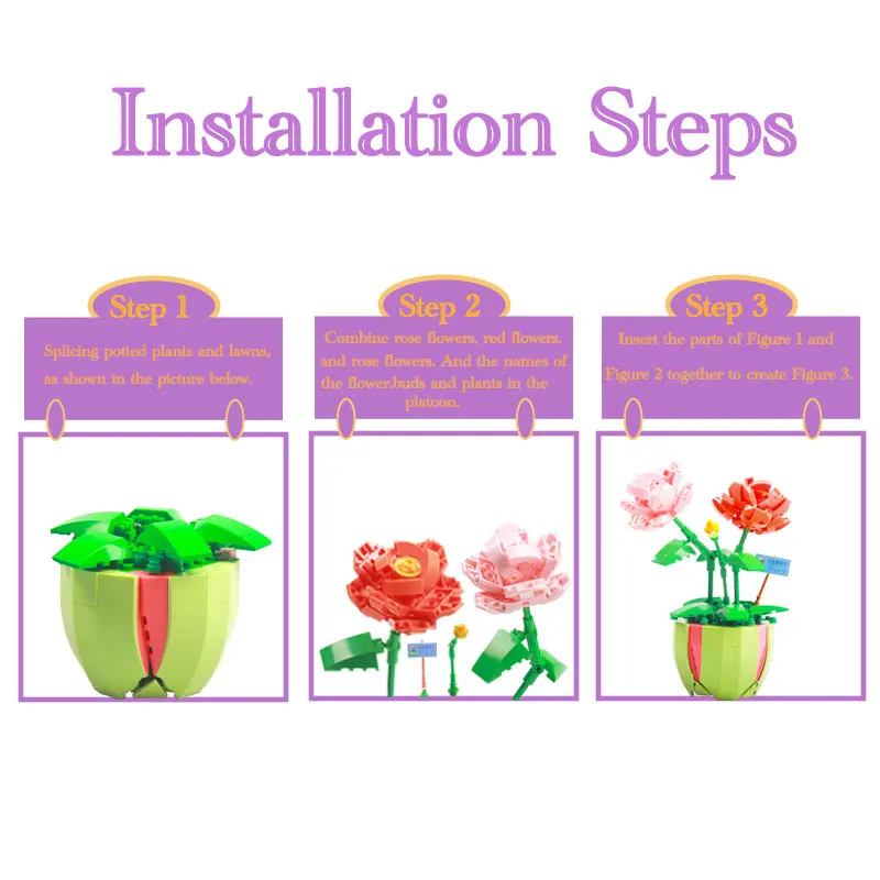 DIY 빌딩 블록 영원한 꽃 번들, 국화 화분, 소년 소녀, 어린이 생일 선물, 퍼즐 장난감, AB