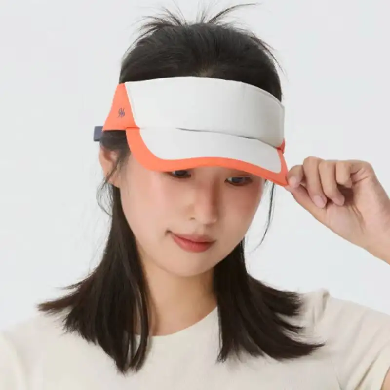 새로운 언더아머 화이트 오렌지 스포츠 바이저 모자 넓은 챙 자외선 차단 조절 가능 경량 캡