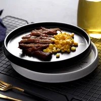 European Marble Ceramic Plate Round Western Steak Plate Home Cooking Dishes Hotel Restaurant Tableware Sundries Storage Tray New 2