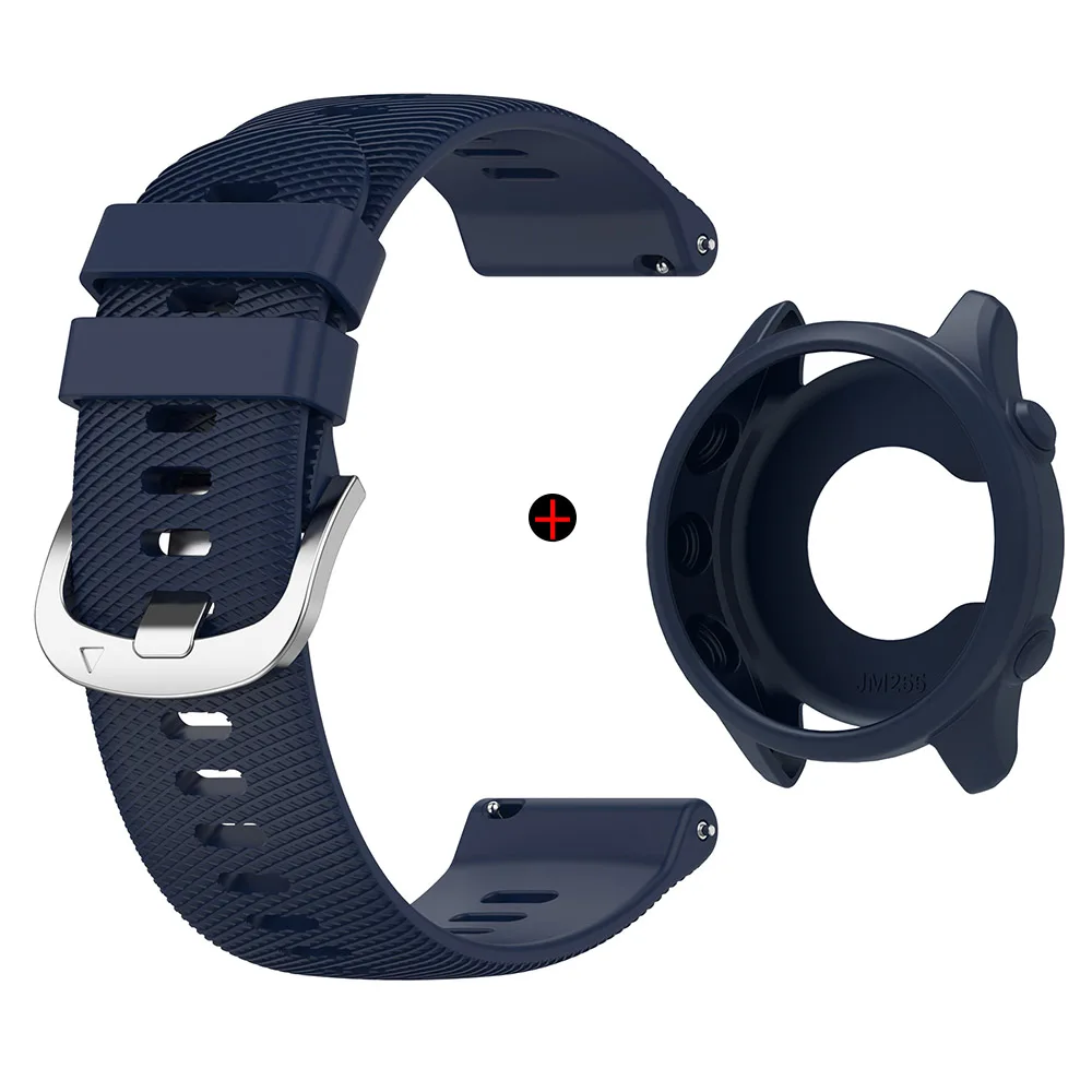 Versatile Soft Silicone 2-in-1 Watchband and Case Set - Single Color Wristband Replacement