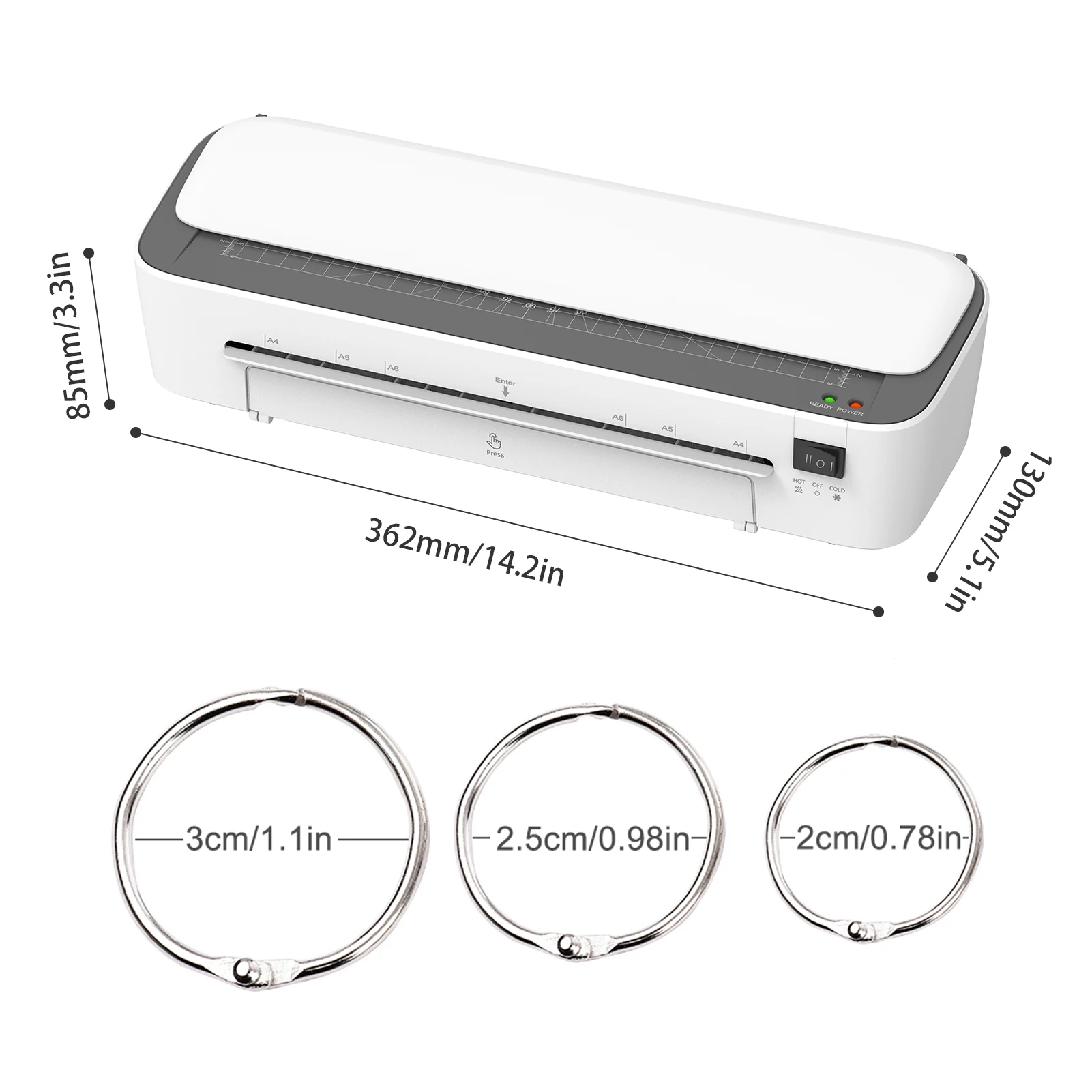 【New】BISOFICE A4 Laminating Machine 9 inches Thermal Laminator Machine Desktop 6IN1 Multifunctional Hot and Cold Lamination