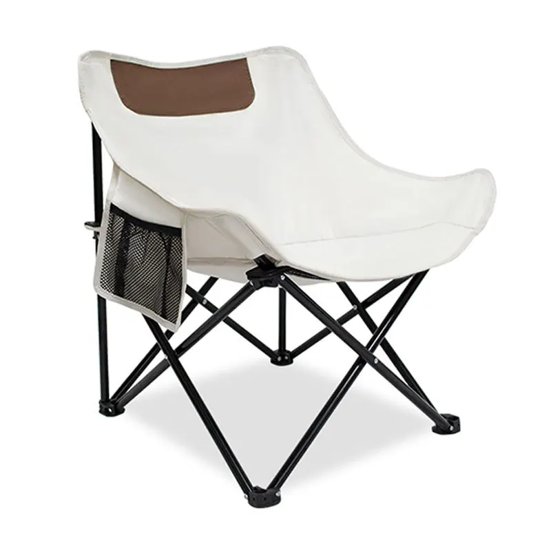 

Camping Moon Chair Outdoor Folding Beach Portable Chair Nap High Back Reclining Balcony Leisure Chair Custom
