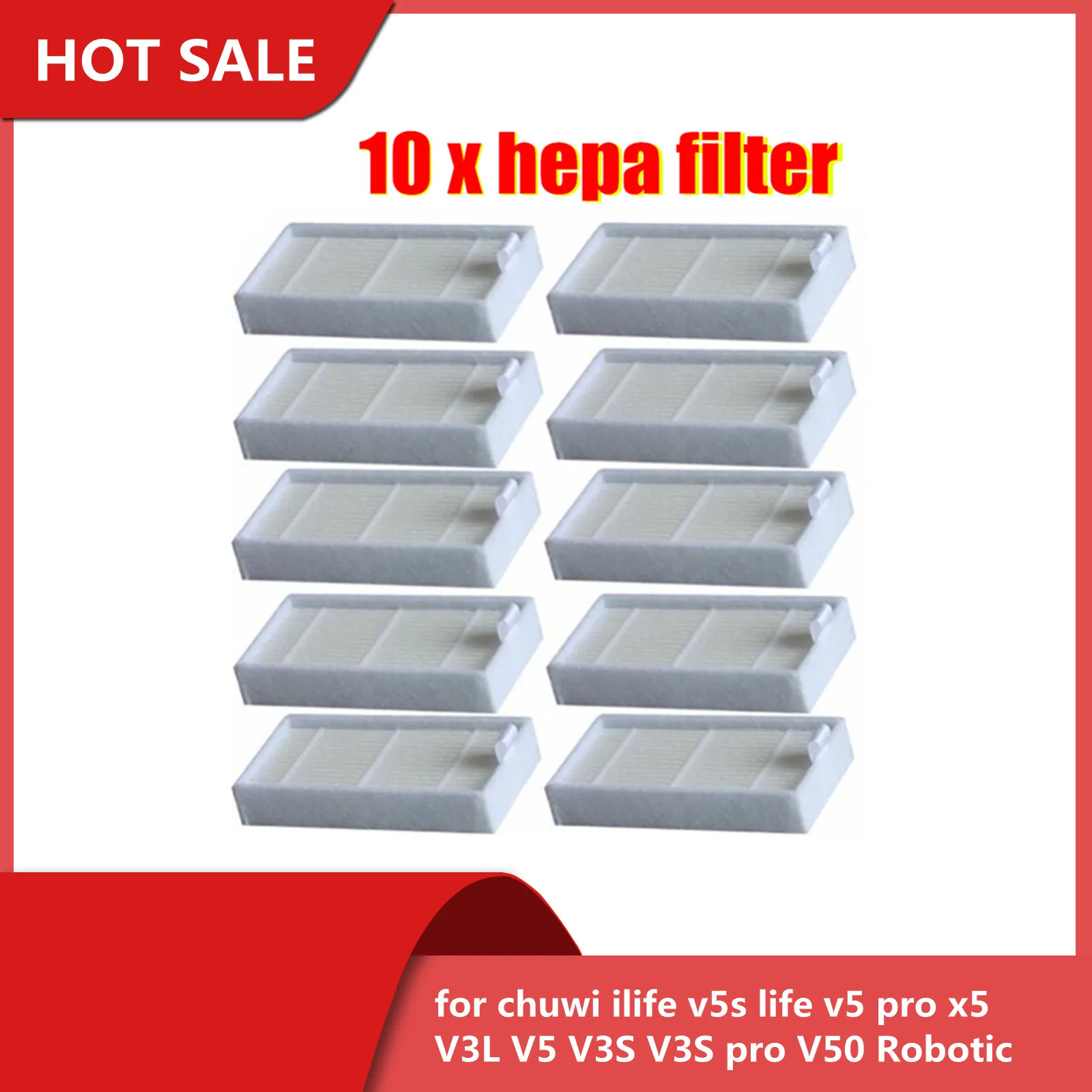 

HEAP Filter Mop Cloth 10pcs side Brush for chuwi ilife v5s life v5 pro x5 V3L V5 V3S V3S pro V50 Robotic Vacuum Cleaner Parts