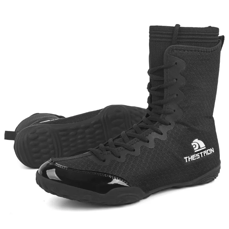 New Indoor Fitness Wrestling Shoes Non-slip Lightweight Breathable Sports Shoes Men's Professional Boxing Shoe Plus Size