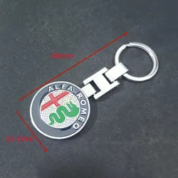 Premium 89mm Car Emblem Keychain Styling Ring Accessories (Alfa Keychain 89mm)