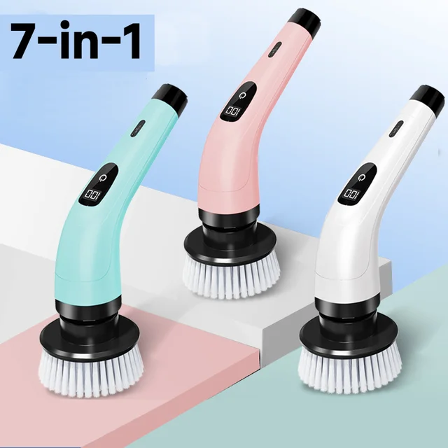 Household Multipurpose Cleaning Brush  Kitchen Gadgets Hair Brushes Bathroom Broom Toilet Mops Electric Cordless Spin Scrubber