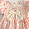 Summer Kids Baby Girls Short Sleeve Sisters Printing Dress Infant Rompers Baby Girls Sweet Princess Children Clothes Dress 5