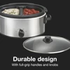 Double Dish Slow Cooker with 6qt Crock and Dual 2.5qt Nonstick, Dishwasher Safe Pot, Slow Cooker 6