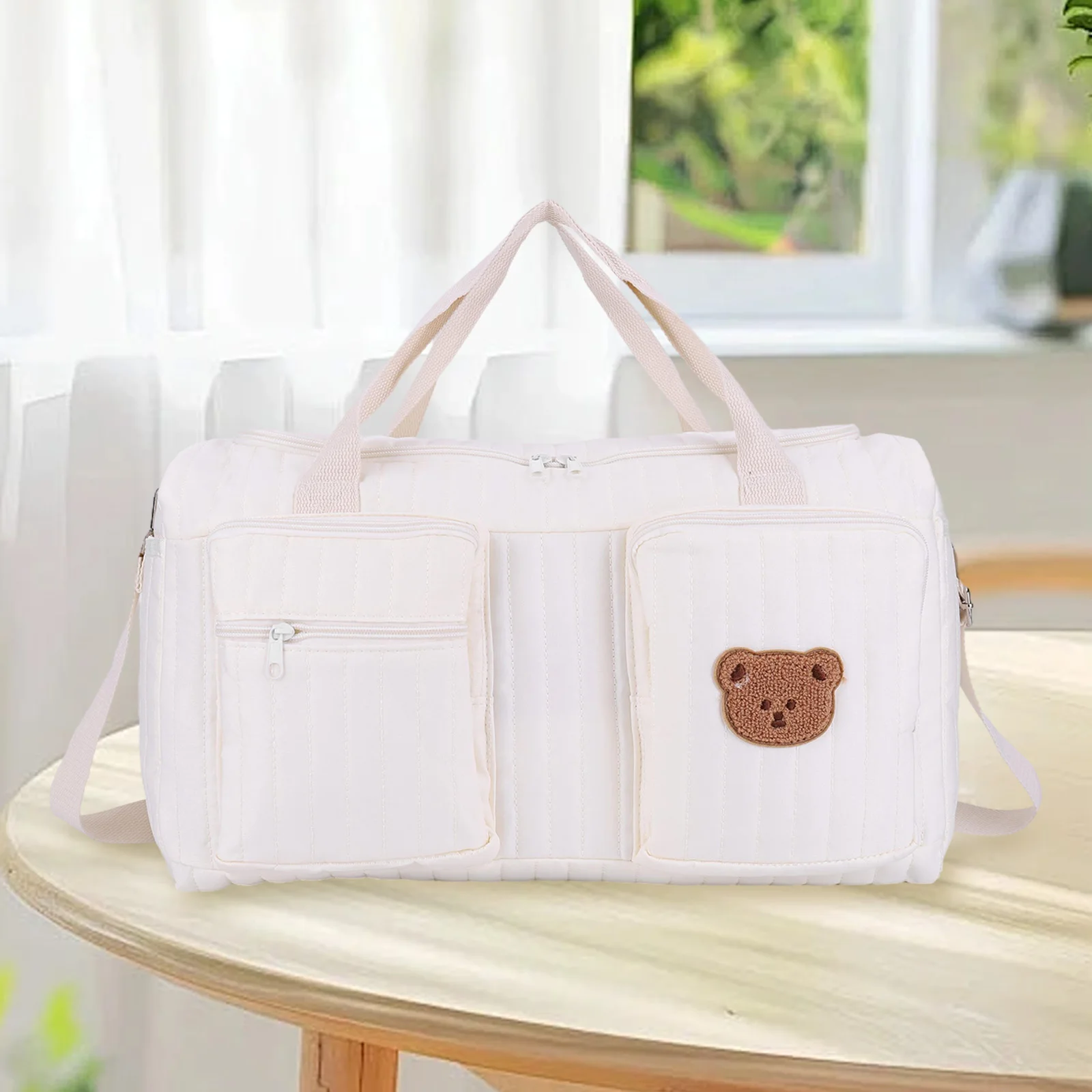 Quilted Duffle Bag Large Capacity Weekender Bag Cute Travel Bag for Hospital and Weekender Travel