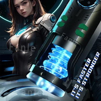 Male Masturbators Cup Telescopic Heated Electric Pocket Pussy Vagina Blowjob Sucking Thrusting Masturbation Sex Toy for Men