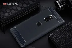 Premium Carbon Fiber Shockproof Phone Case - Sleek and Durable Back Cover for Xperia XZ1 Compact (Navy)