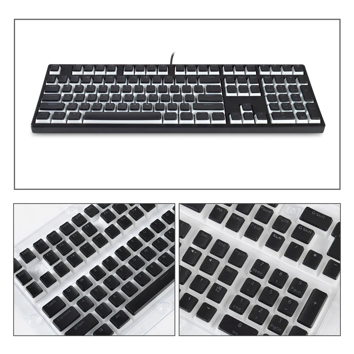 Pudim Geral Pbt Keycaps Injeção de Duas Cores Oem Keycap Translúcido para 61 62 68 84 87 104 108 980k Keyboar Mecânica 129key - Imagem 6