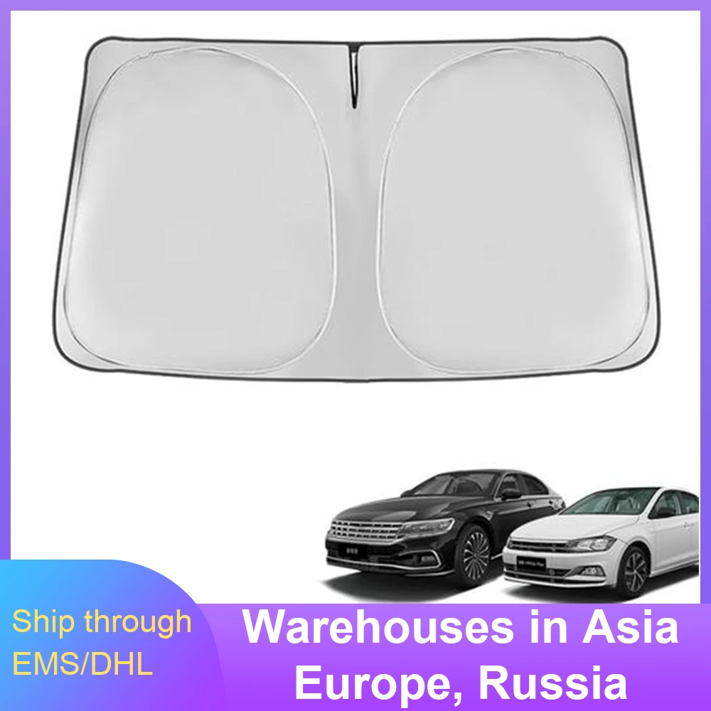 Car Windshield Sunshade Summer Sun Protection Heat Insulation Cloth Foldable Car Sun Visor Front Windshield Shade Umbrella