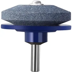 Effortless Lawn Mower Blade Sharpener with Durable Grinding Head and Whetstone Sander (Blue)