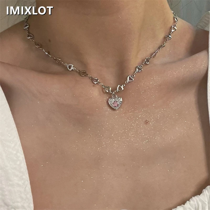 Heart Pendant Short Choker Necklaces 