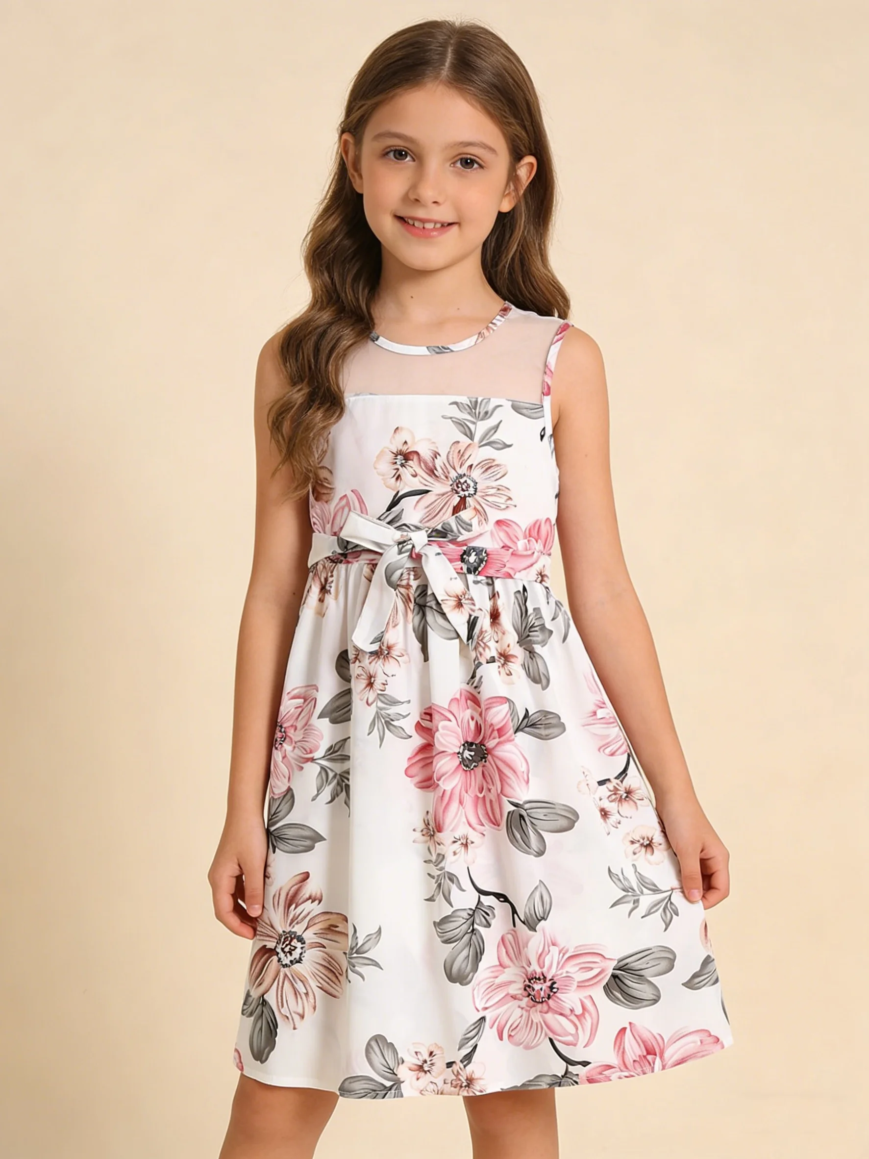 Girls Floral Lace Dress 3