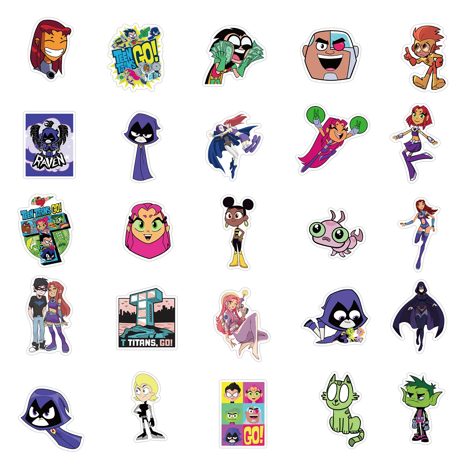 Teen Titans Graffiti Sticker Pack - 50pcs Waterproof Decorative Set