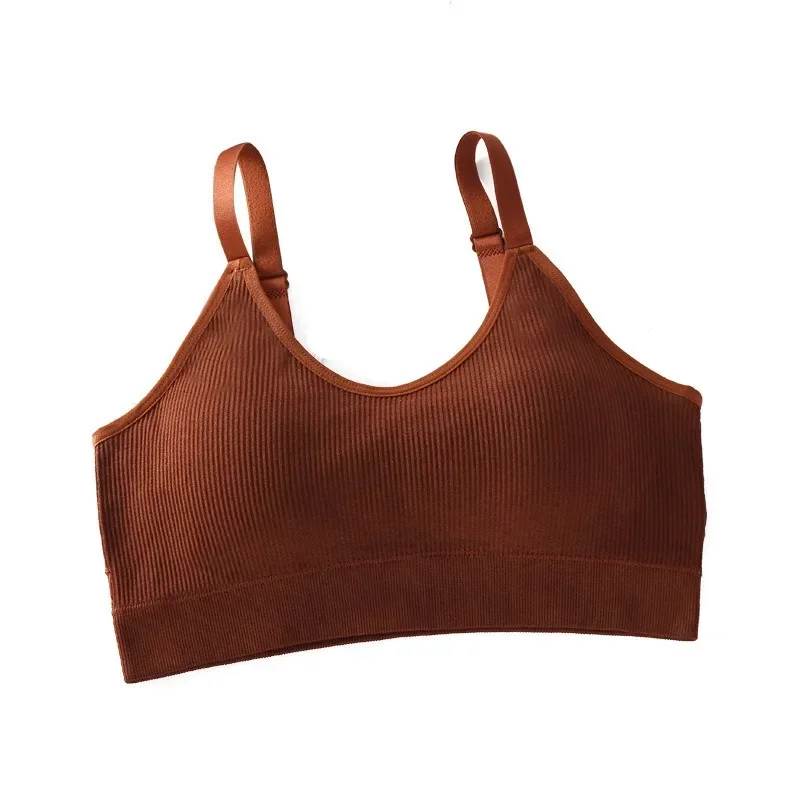 Women's Tube Tops Seamless U Back Crop Top Sports Tank Tops Bottoming Bra with Chest Pad