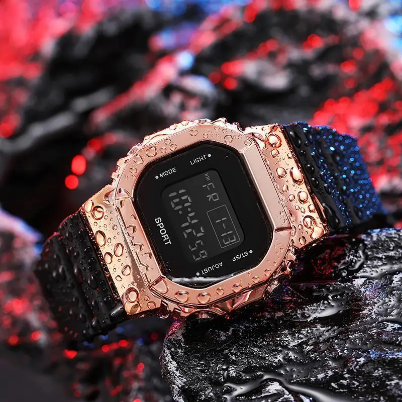 Couple electronic watch sports square digital couple watch