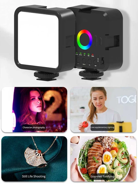 RGB LED Video Light Adjustable Brightness Live Streaming Light Rechargable Studio Photo Light for Photography for Live Streaming 5