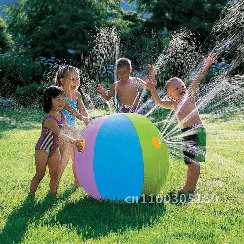 Funny Inflatable Balls Water Ball Kids Water Sprinkler Ball The Beach Lawn Outdoor Pool Playing Toys Spray Summer Swimming
