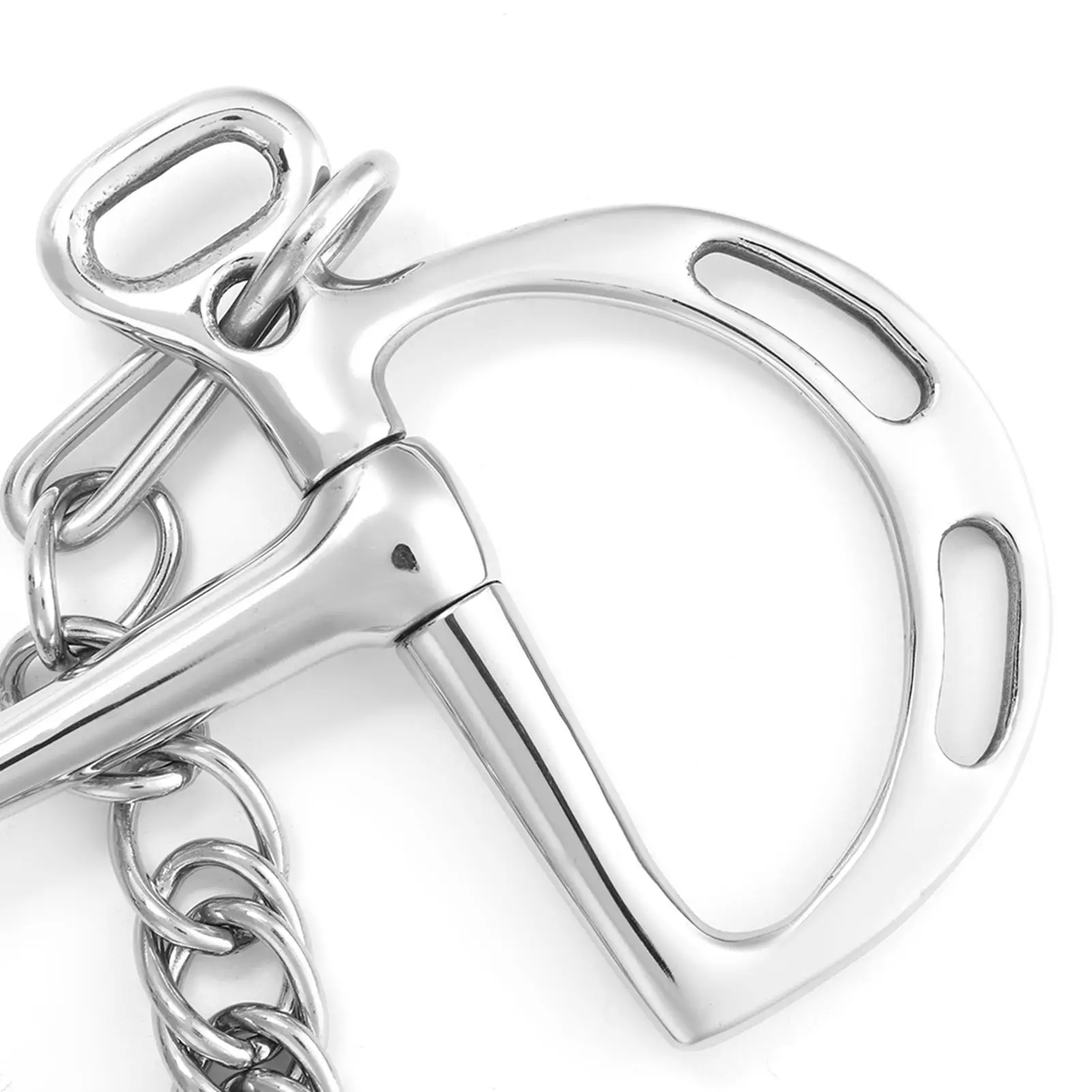 Stainless Kimberwicke Bit with Solid Jointed Mouth Chewing-125mm for Horses