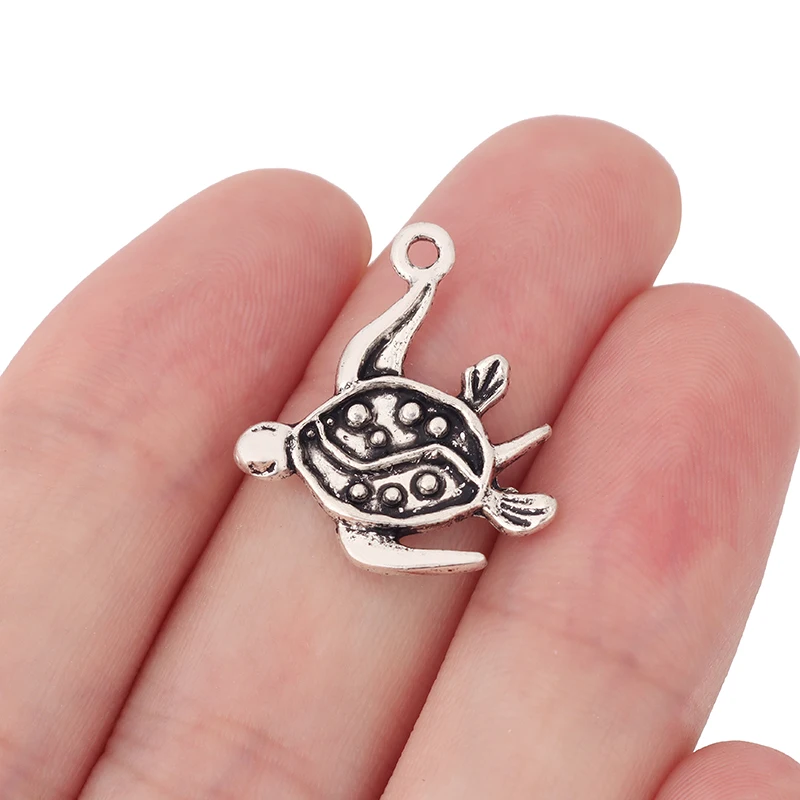 

30 x Tibetan Silver Tortoise Turtle Charms Pendants Beads for DIY Bracelet Necklace Jewelry Making Findings Accessories 23x21mm