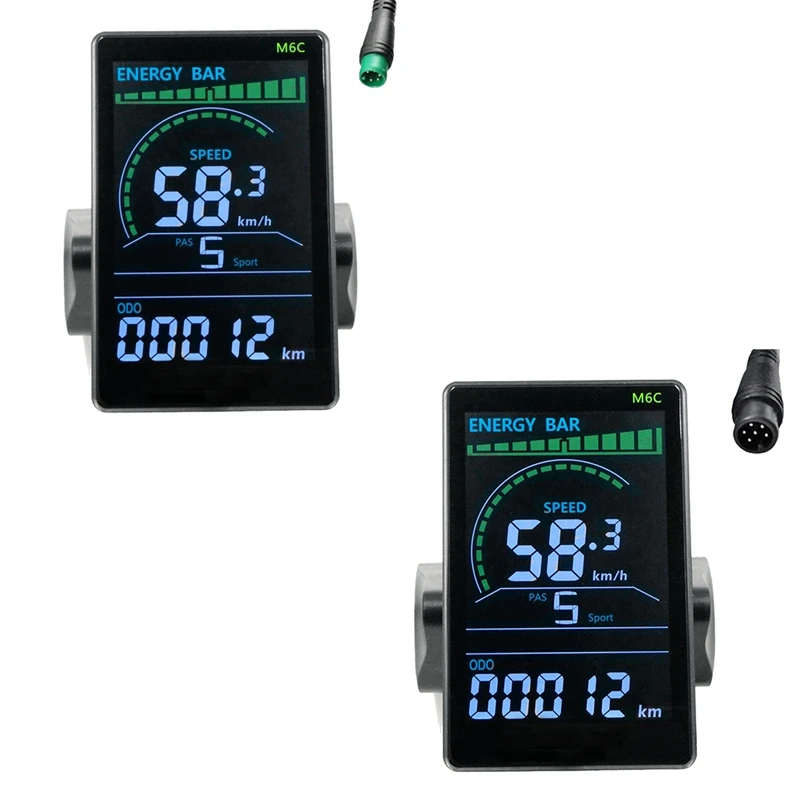 

M6C Electric Bike LCD Display Meter 24V-60V E Scooter LCD Panel Color Screen Parts With USB For Mountain Electric Bike (5PIN)