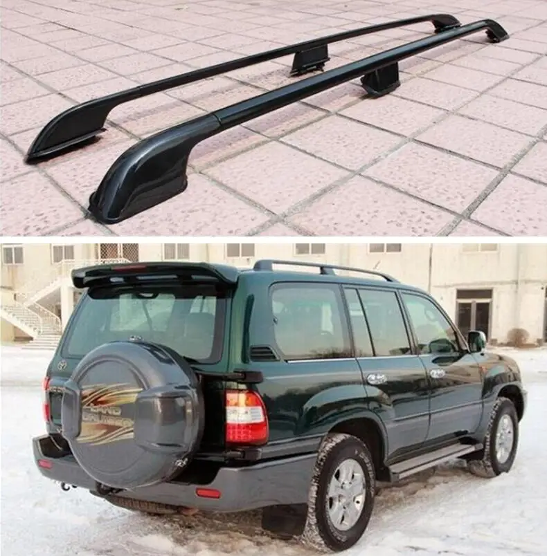 

High Quality Aluminum Alloy Screw Install Top Roof Rack Rail Luggage For Toyota Land Cruiser LC100 FJ100 4500 4700 1998-2007