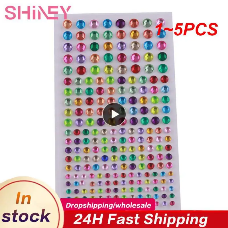 

1~5PCS 4mm Colorful Face Makeup Jewels Acrylic Temporary Tattoo Self Adhesive Eyes Stickers Body Art Rhinestone