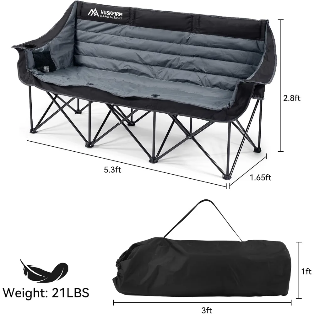 Triple-Seat Folding Camping Loveseat 3