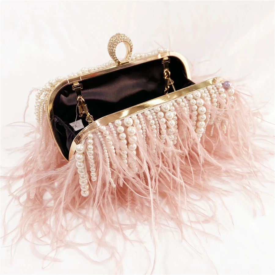 Feather Purse Feather Clutch Feather Bag Ostrich Clutch Feather Bags For  Women Handbag With Feathers Ostrich Feather Purse Purse With Feathers Bag  With Feathers Feather Evening Bag Feather Handbag: Handbags