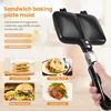 Bread and Toast Breakfast Maker, Toasted Sandwich Maker, Hot Sandwich Pan, Non-Stick Aluminum Removable Flip-Flop Skillet 3