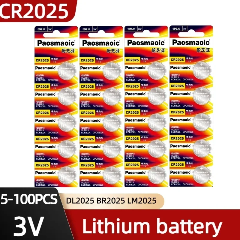 

New Original 5-100pcs CR2025 3v Lithium battery CR2025 DL2025 BR2025 DL2025 LM2025 for car key remote control watch