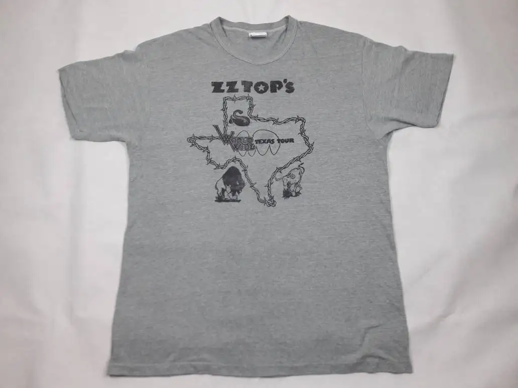 T-Shirt Vintage 1976 Zz Top Tour Hard Rock And Roll Jeff Beck