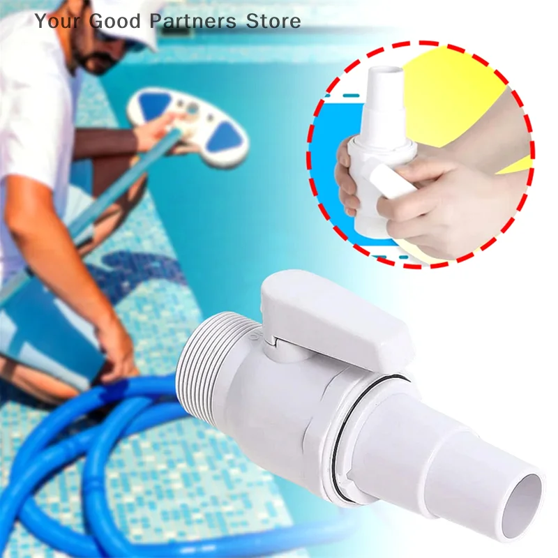 2-Way Ball Valve Pool Pump Valve 1.5-1.25in Pool Filter Stop Connector Maximum 50 PSI Pressure Rating for Swimming Pools