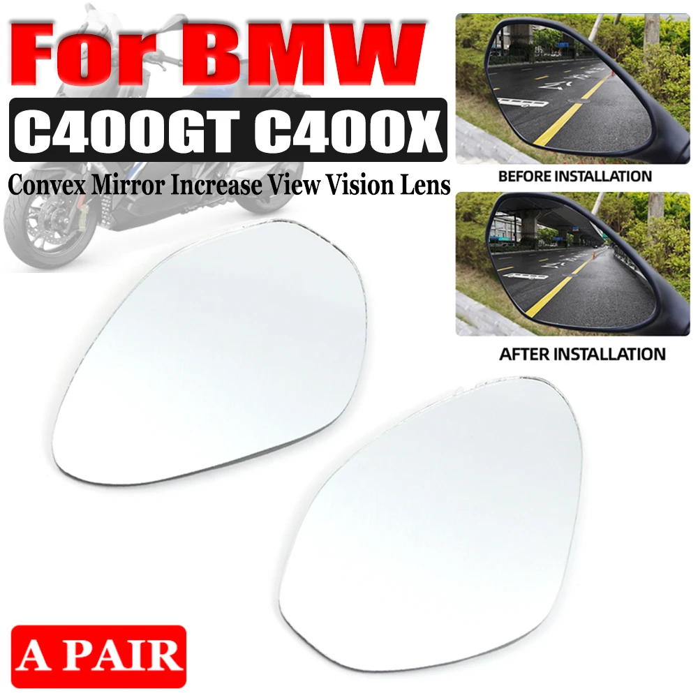 

For BMW C400GT C400X C400 GT C 400 GT 400X MOTO Accessories Convex Mirror Rearview Mirrors Side Mirror Increase View Vision Lens