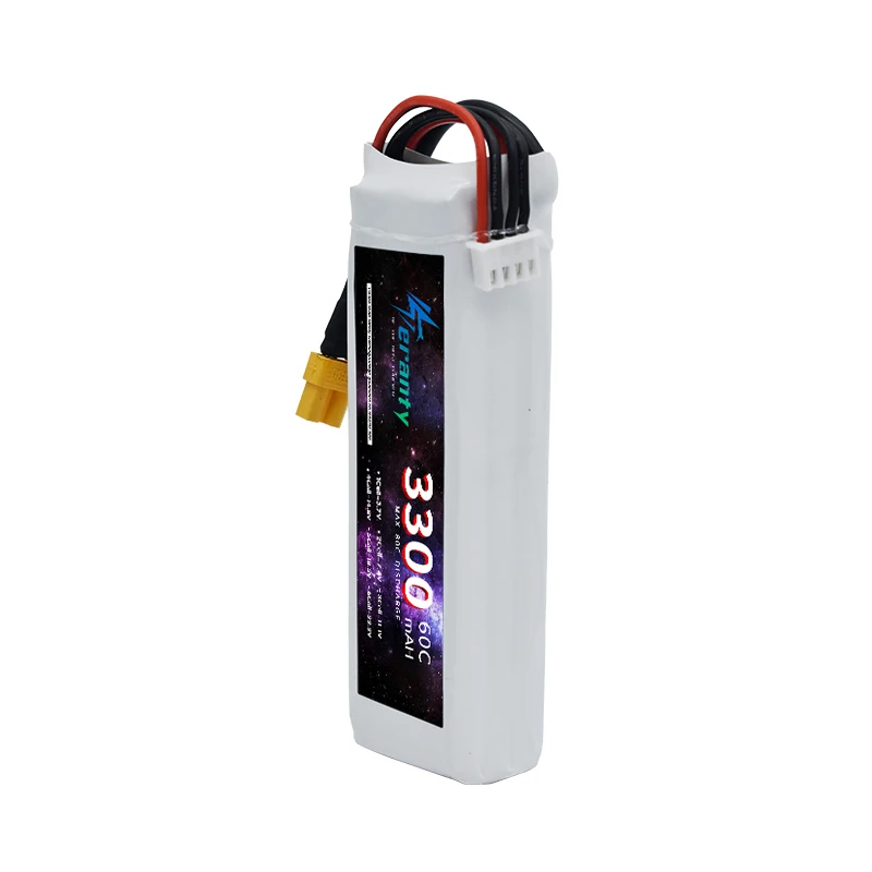 Batterie Lipo 3S 3300mAh 11.1V 60C pour Drone RC FPV avec Connecteurs