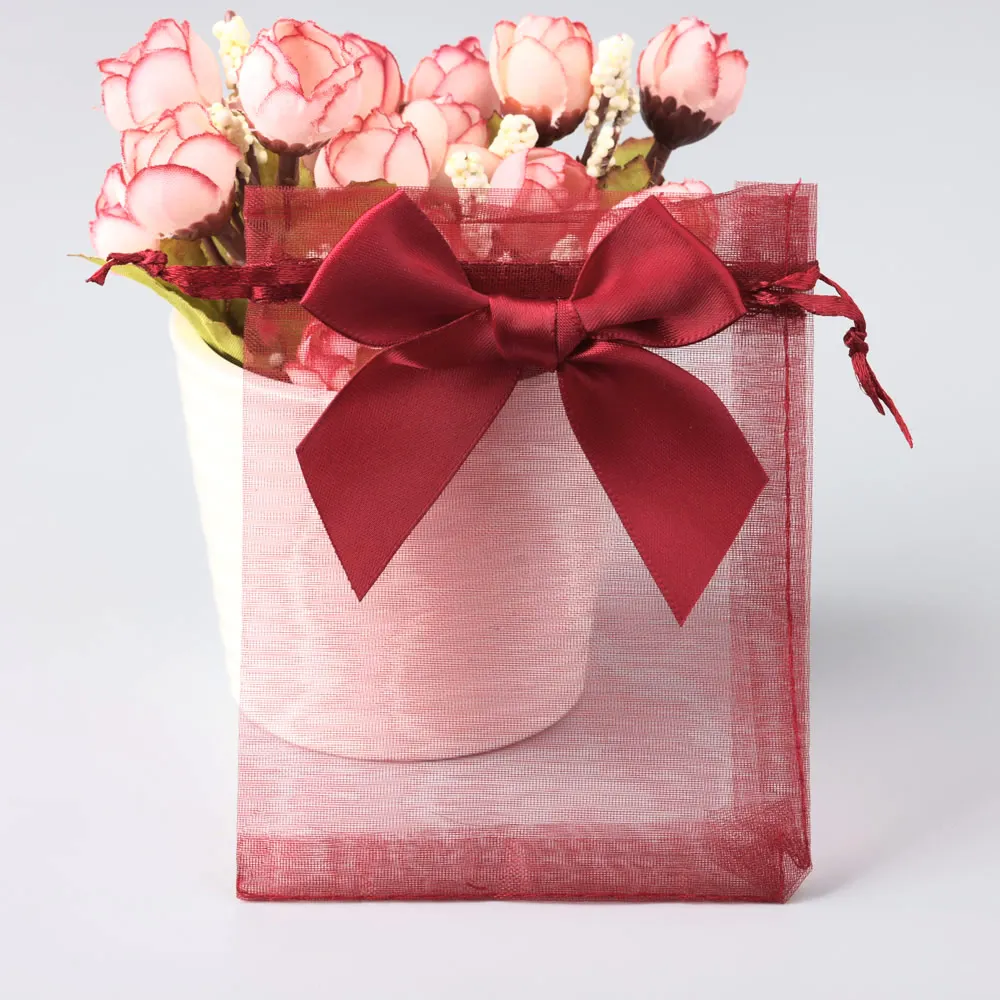 20 Stks/partij 10X15Cm Promotionele Verpakking Zakje Vlinderdas Organza Tas Voor Cosmetische Geschenken