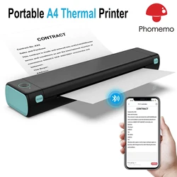 Mini Phomemo M08F Portable Printer Bluetuth Thermal Printer Compatible with Android, iOS & Laptop Portable Wireless A4 Printers