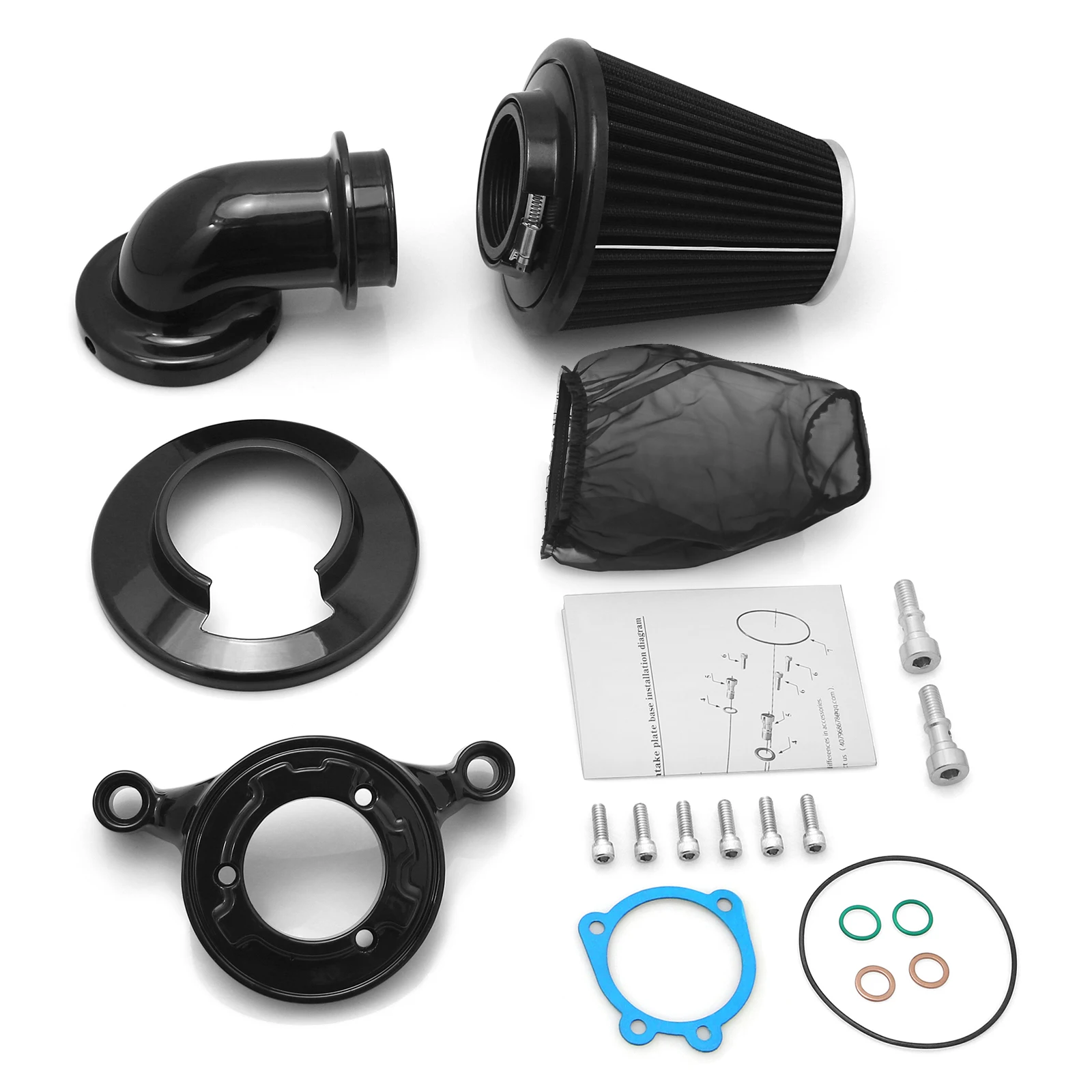 Kit De Filtro De Aire Negro Venturi Cut Para Harley Dyna FXR Street Bob Softail Fatboy 93-2015