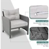 5 Pieces Outdoor Patio Wicker Chairs Set with Ottoman Outside Conversation Furniture Set with Cushions and Coffee 4