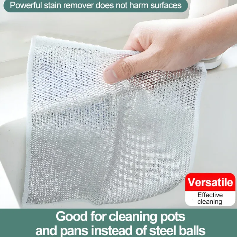 Metal Wire Cleaning Cloth Kitchen Stovetop NonGreasy Dishcloth Mesh Daily  Use Wire Cleaning Cloth - AliExpress