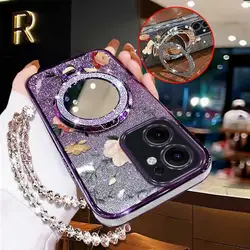 3 - Piece Floral Phone Case Set with Lanyard and Stand - OPPO Reno14 Pro (PURPLE)