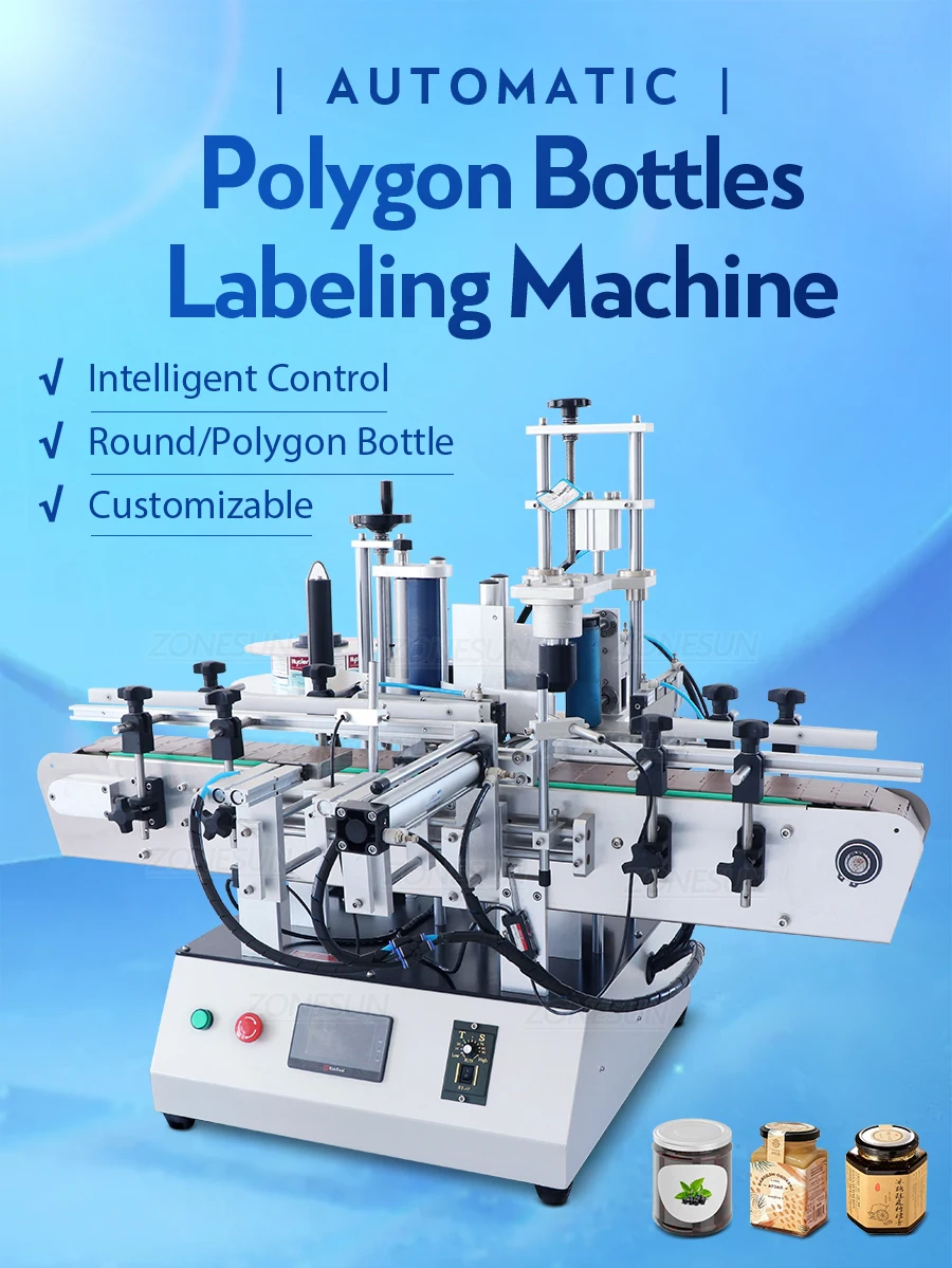 ZONESUN ZS-TB550 Automatic Round Polygonal Hexagonal Bottle Labeling Machine